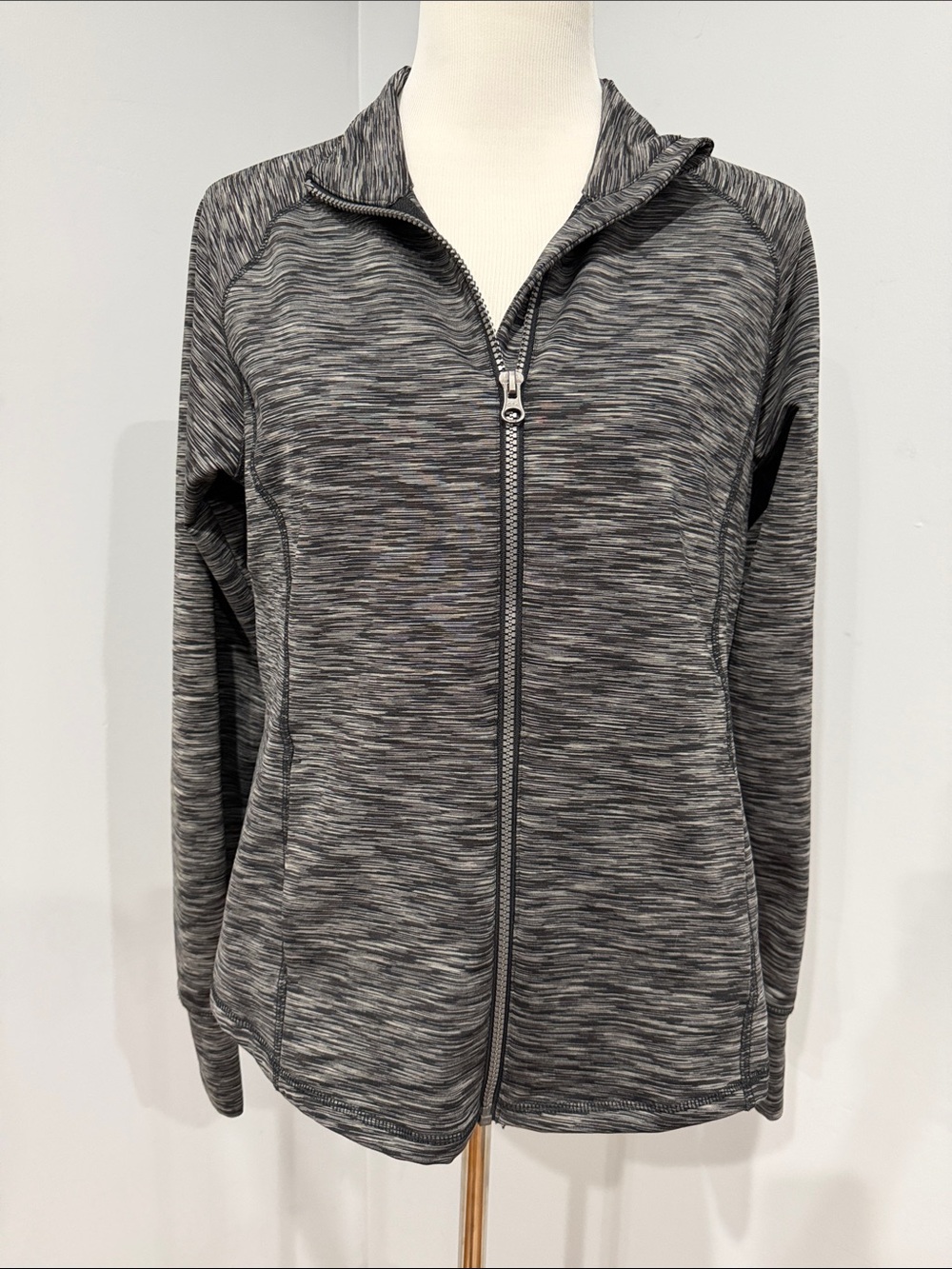 Women's FILA Gray Full-Zip Heathered Gray Athletic Jacket